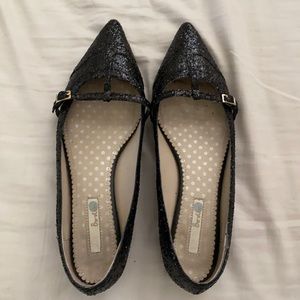 Boden Black Glitter Flats 41